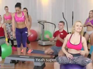 Fitness Rooms Big boobs babes suck and fuck teachers phallus before orgasm