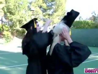 Stupendous College Teens On Graduation Pussy Licking