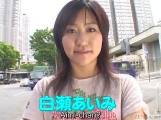 Subtitled japonesa av estrela despojado nu em público para orgasmo