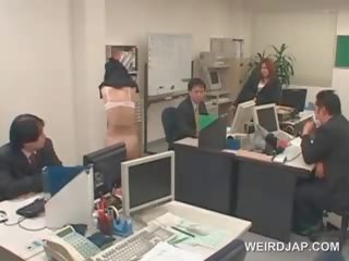 Fantastisch aziatisch kantoor enchantress seksueel tortured bij werk
